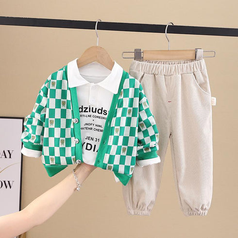 Spring and Autumn Boys Casual Shirt Set of Three